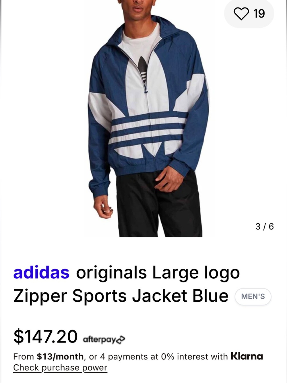adidas Blue and White Trefoil Windbreaker Jacket Essentially Brand New